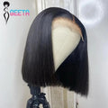 Short Bob Wig Transparent Lace Frontal Wigs Human Hair 100% Straight Bob Wigs Pre Plucked 13x4 Lace