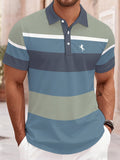 2026 Summer Mens Polo Shirt with Stripes Print Breathable Lightweight Casual Fashionable Outdoor