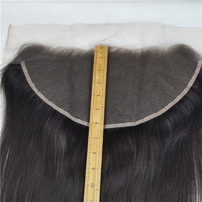 13x6 Lace Frontal Straight 100% Human Hair Transparent Lace Closure Pre-Plucked Hairline Brazilian