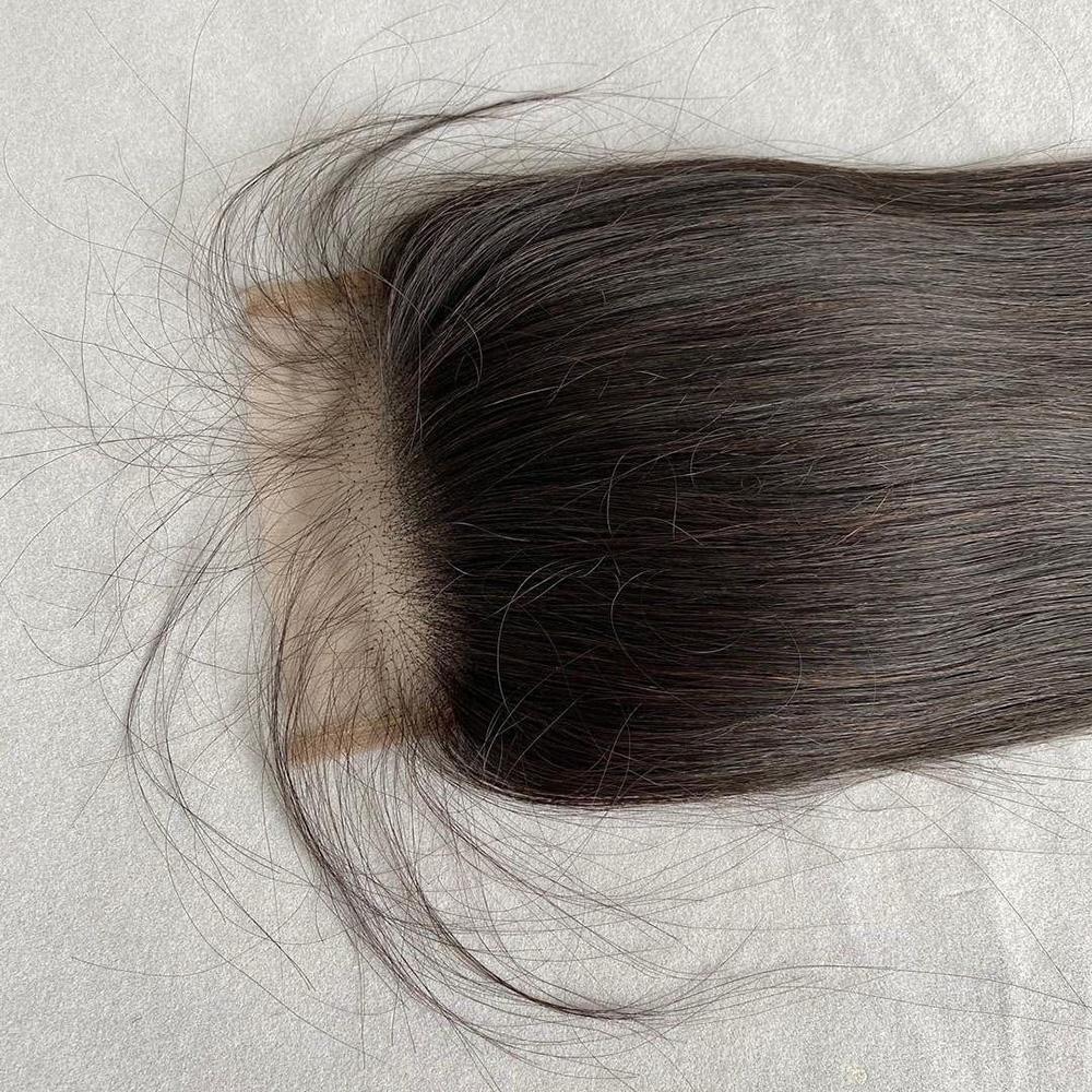 Straight Lace Closure Only Straight Human Hair Real HD Transparent Lace Frontals 4x4 Lace Closure