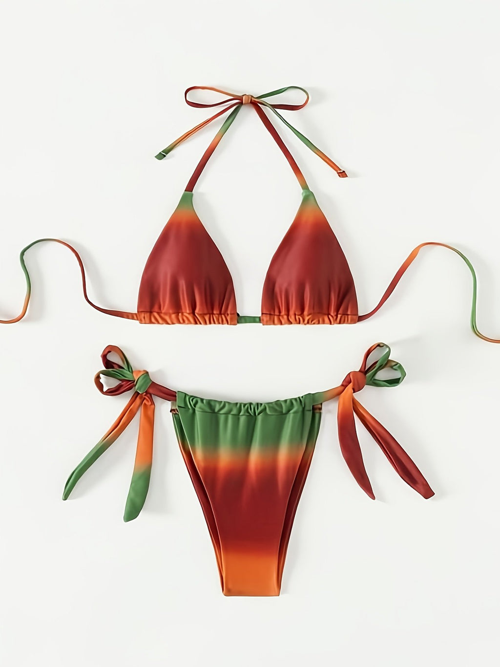 New Gradient Color Bikini Swimsuit European and American Three-Point Style Sexy Swimsuit for Women