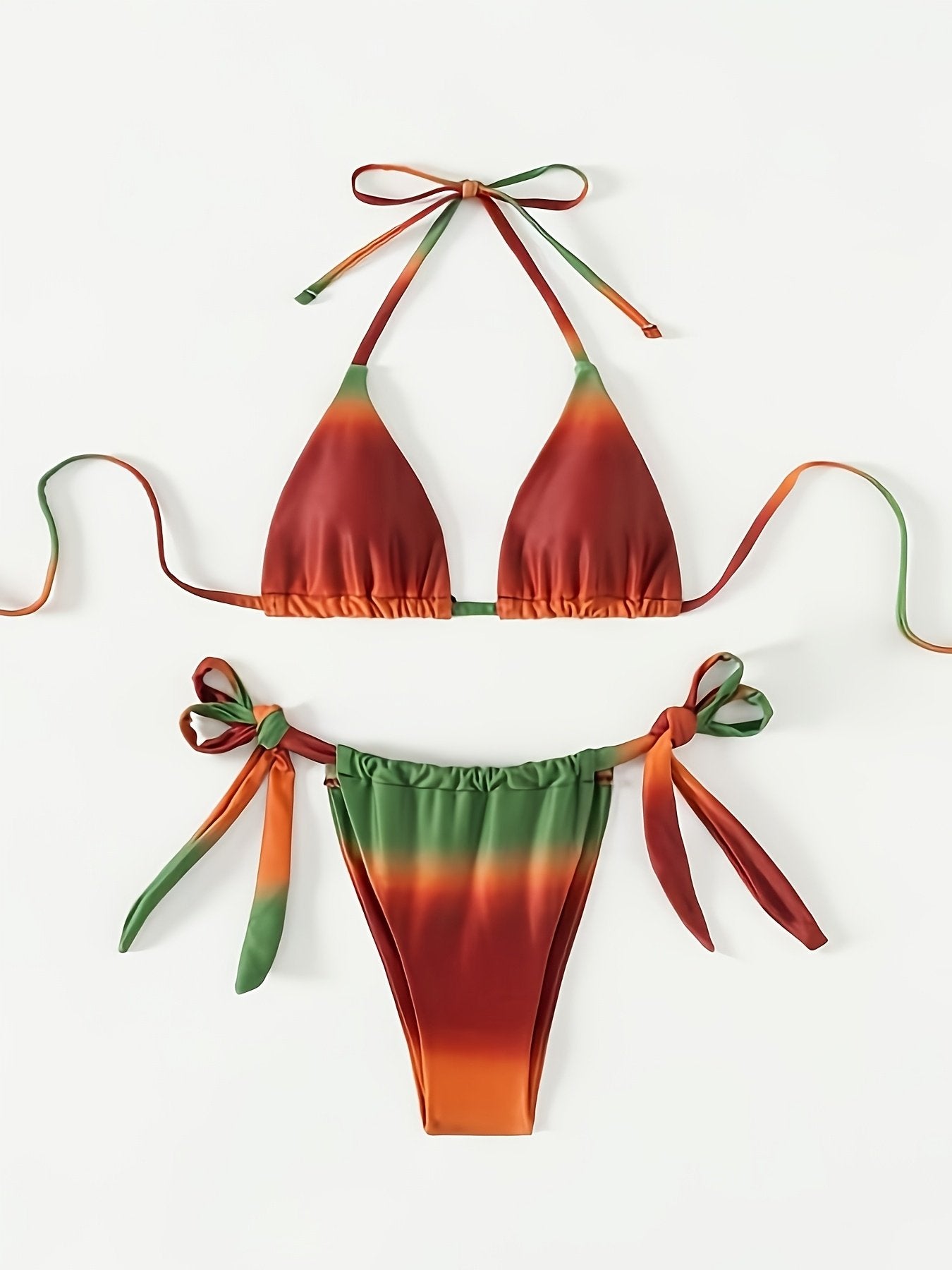 New Gradient Color Bikini Swimsuit European and American Three-Point Style Sexy Swimsuit for Women