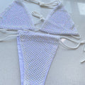 Women 's Sexy Bikini Set Swimwear Luxury Bling Rhinestone Sliver Crystal Diamond Swimsuit Halter