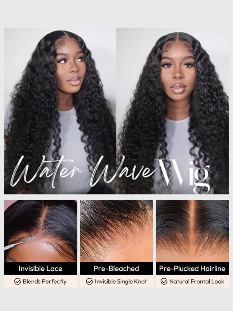 Water Wave Lace Front Wigs Glueless Wig Human Hair Ready To Wear Wigs Brazilian Lace Frontal Human
