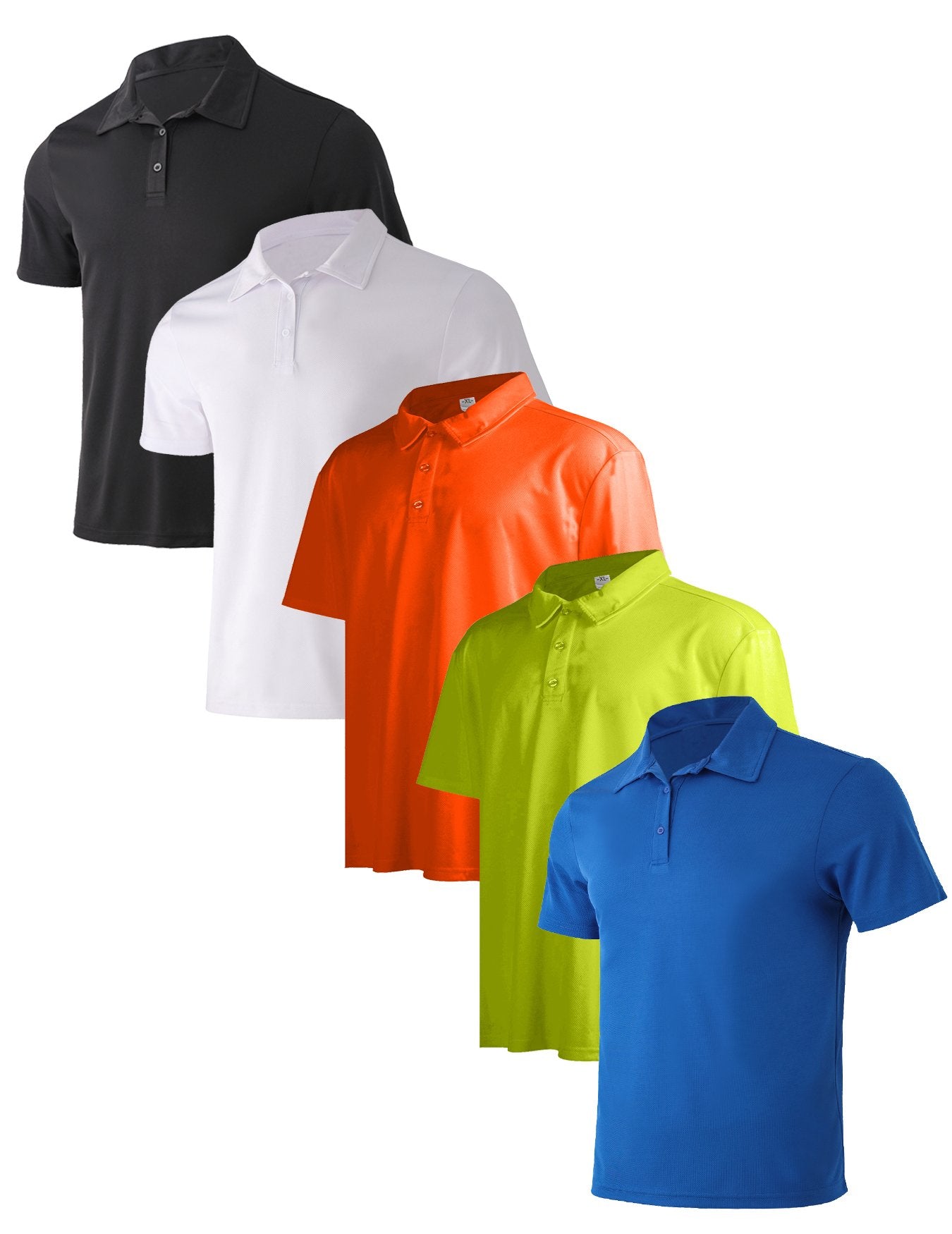 5-piece mens summer solid color short sleeved polo shirt breathable quick drying short sleeved top